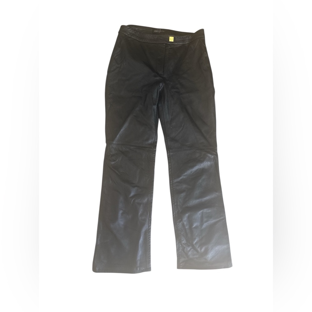 vintage, Victoria’s Secret soft Black Leather Pants size 6 high-rise boot cut